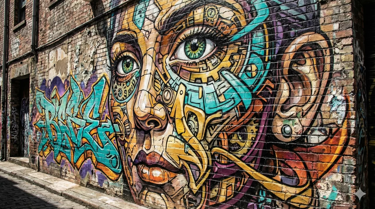 Domine o Midjourney V6: O Prompt Definitivo para Criar Murais de Street Art Biomecânicos e Hiper-Realistas