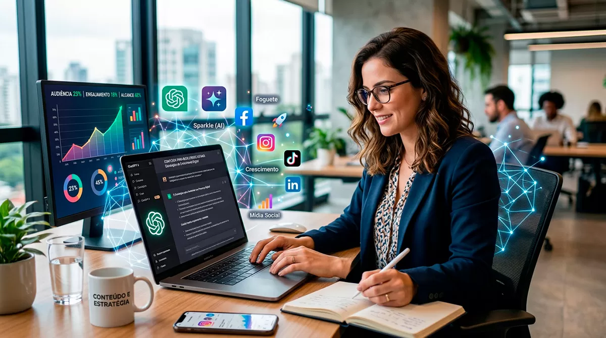 Uso do ChatGPT para criação de conteúdo diário e estratégias de marketing digital.