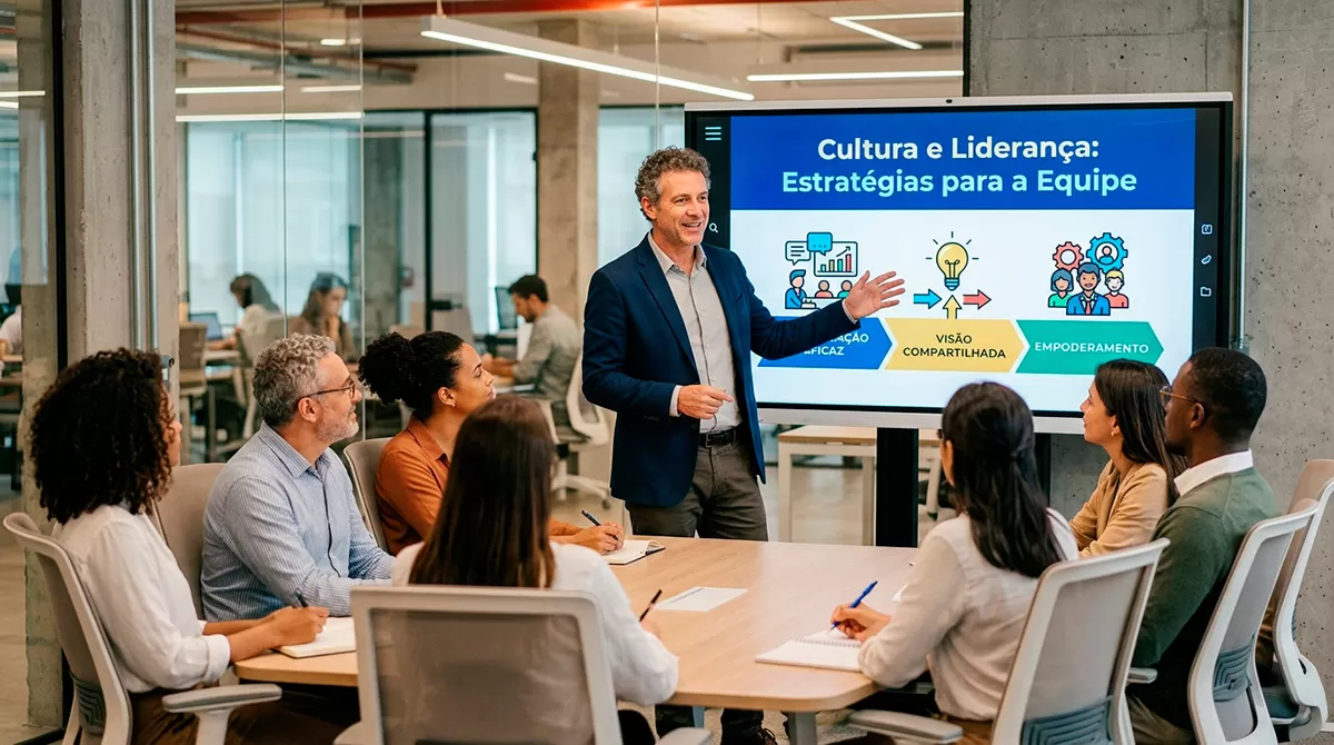 Empresário ensinando estratégias de marketing e vendas através de conteúdo educativo.
